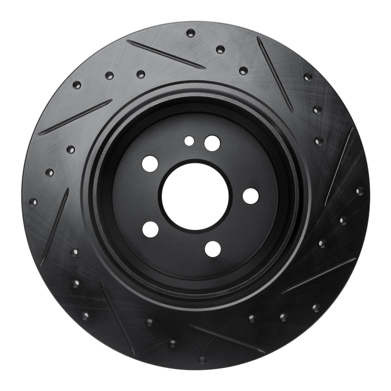Mercedes-Benz ML500 Brake Rotor (1) - Rear Left - R1 Concepts - Drilled & Slotted - Black - `00-`05